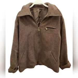 Armi Jeans 100% Wool Zip-Up Jacket - Brown - Size L